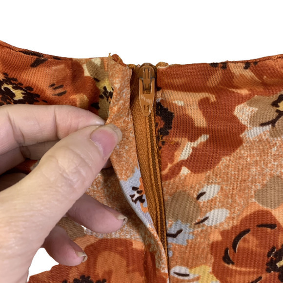 BIANCHI Vintage Orange Floral Print Maxi Dress - Picture 9 of 12